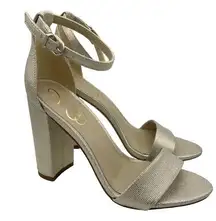 Sam Edelman ankle strap open toe block heel gold sandals women Size 6M