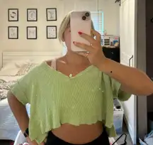 Green Cropped Tee