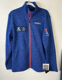 Karbon Lake Placid NY 2023 World Games Full Zip blue fleece jacket Size Large
