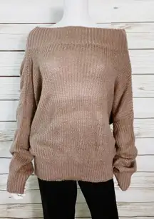 Exlura Womens Knit Oversized Sweater Size L Black Stretch Long Sleeve Pullover