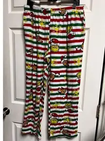 030-006 The Grinch Christmas Pajama Pants Xl 16–18 Cozy Holiday Lounge Velour Pj