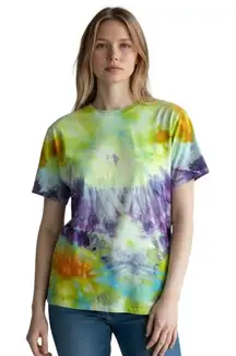 Nine West Small Top Handmade Tie Dye Tie Dye Green Purple Orange Boho 268