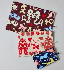 BAGGU Nylon Go Pouch Set - Western Cut Outs Print - NWT