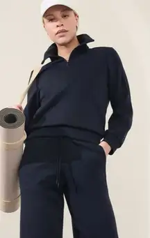 Athleta XS Allure 1/4 Zip Sweatshirt Navy Blue XS