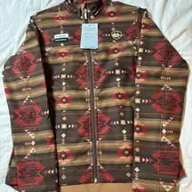Brown and red Ariat Aztec print fleece lined jacket 