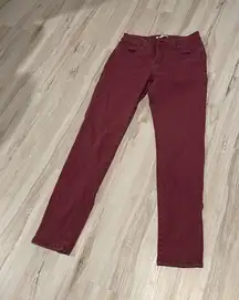 Cabi midrise burgundy skinny jeans size 4