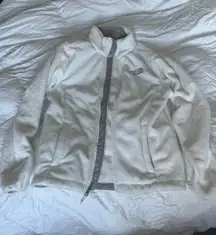 The North Face Fuzzy White Zip Up Jacket