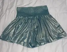 Blue Shimmery Flowy Shorts