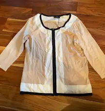 Beige Zip Cardigan Sweater 