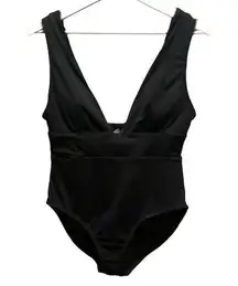 Andie Mykonos Women’s Black One Piece Plunge Swimsuit Size Large