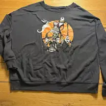 Disney Nightmare before Christmas large pullover gray Halloween