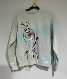Unisex Adult Disney Frozen Olaf Pullover Sweatshirt Medium Tye Dyed