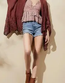 NWT Free People Amaira Washed Mauve Kimono