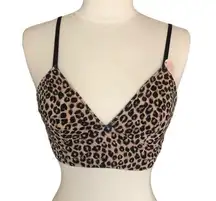 Forever 21 Flattering Comfortable Animal Print Adjustable Straps Bralette Small