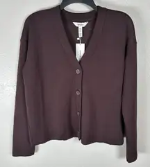 NEW Spanx Air Essentials Cardigan Womens XS Truffle Chocolate Brown Button