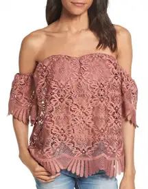NWT Lovers + Friends Life’s a‎ Beach Lace Off the Shoulder Top