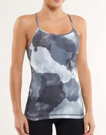 LULULEMON Power Y Tank White Coal‎ Tinted Canvas Super Size 10