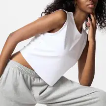 Uniqlo AIRism Soft Ribbed T-Shirt Sleeveless Tank Top White NWT Small