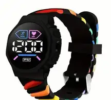 Rainbow LED Electronic Watch, Digital Outdoor Sports  Electronic Watch