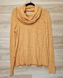 Free People Beach Cocoon Cowl Neck Two-toned Marigold Oversized Top Size Small