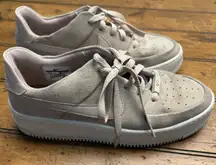 Nike Air Force 1 Light‎ Pink Suede Platform Women's 9.5 Dirty