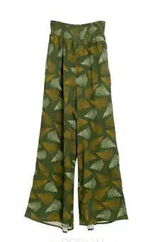 Noeau NWT Hoonanea Palapalai Leaves Palazzo Wide Leg Smocked Waist Pants L