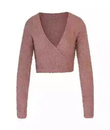 SKIMS Woman’s Cozy Knit Wrap Crop Top Size Small Medium Pink