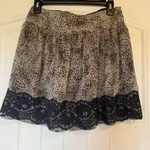 Charlotte Russe Women's Size M Leopard Print Lace Trim Mini Skirt