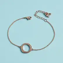 Adore Jewelry Organic Circle Bracelet Rose Gold  Crystal