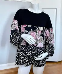 Floral Animal Print Blouse