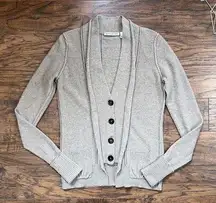 autumn cashmere  • 100% cashmere cardigan sweater tan beige shawl collar