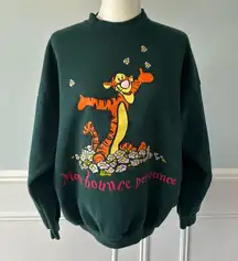 Vintage Tigger Crewneck Sweatshirt "More Bounce Per Ounce" Size XL Green Grandma