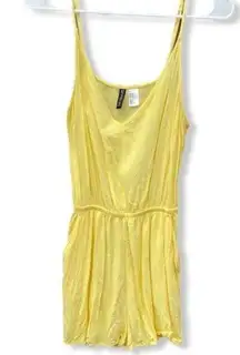 Divided  Shorts Romper Yellow