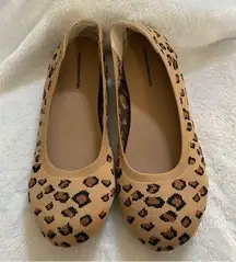 Amazon Essentials Leopard Print Knit Ballet Flats Size 9