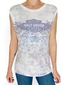 Vintage Harley-Davidson Purple Lewiston, Idaho Graphic Sleeveless Shirt Tank