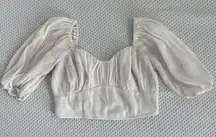 Abercrombie & Fitch Milk Maid White Puff Sleeve Crop Top Size XS