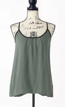 Ro & De Women’s Green Black Racerback Tank Top Small Lightweight Blouse