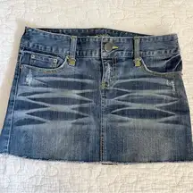 Vintage Y2K  Mini Skirt Denim Cut Off Low Rise Jean Size 2 XS