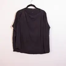 Lululemon Back in Action Long Sleeve Cotton Tee Shirt Solid Black 8