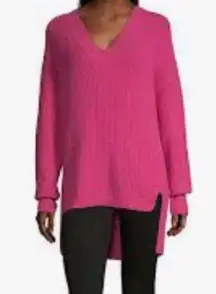 A.n.a. V-Neck High Low Sweater Catalina Hot Pink