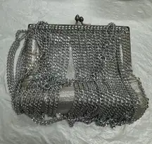 1960s Vintage Silver Tone Chain Mesh Purse Clasp Closure