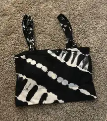 black and white tie dye cropped tank