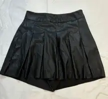 Leather Pleated Skort