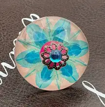 Adjustable Floral Statement Ring Stainless Steel Boho Y2K