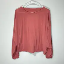 Old Navy Active Ultra Lite Long Sleeve Cutout Wrap Back Top Sz Lg Women’s Mauve