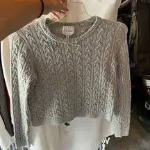 Pink Rose Light Gray Cable Knit Sweater