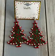 Lux NWT!  FUNTASTIC Christmas Pierced Earrings Dangling Festive Holiday Trees