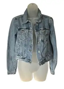 Free People Rumors‎ Denim Jean Jacket w/ Patch Size XS