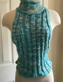 Free People Blue Ribbed Tank Top