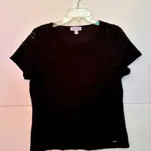 Calvin Klein SS lace front women’s top. Black, size L